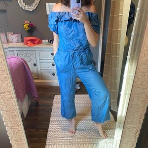 Denim off the shoulder Jumpsuit